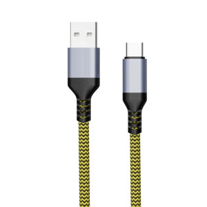 PJ-AC001K(HQ/PM)Factory OEM Nylon Braided Kevlar USB A to Type-C 2A-3A