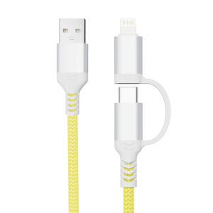 PJ-MC002K(HQ/PM)Factory OEM Nylon Braided Kevlar USBA - Type C and Lighting Cable 3A