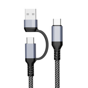 PJ-MC003(HQ/PM)Factory OEM Nylon Braided USBA + Type C To Type-C Cable 2A-3A (复制)