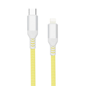 PJ-CC002K (HQ/PM)Factory OEM Nylon Braided Kevlar USB Type C to Lighting Cable 3A
