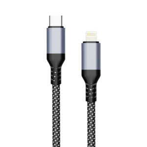 PJ-CC002 (HQ/PM)Factory OEM Nylon Braided USB Type C to Lighting Cable 3A