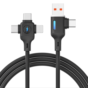 PJ-MC013 USB-A+Type-C to Type-C+Lightning+Micro Silicone Fast charging cable 3A 60W For iPhone Xiaomi  USB2.0