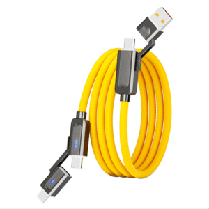 PJ-MC033 USB +Type-C to Type-C+Lightning Silicone Fast charging cable 3A 60W For iPhone Xiaomi  USB2.0