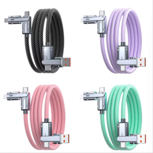 PJ-MC022B USB +Type-C to Type-C+Lightning Nylon Fast charging cable 3A 60W For iPhone Xiaomi  USB2.0