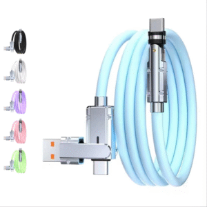 PJ-MC034 USB +Type-C to Type-C180° Silicone Fast charging cable 3A 60W For iPhone Xiaomi  USB2.0