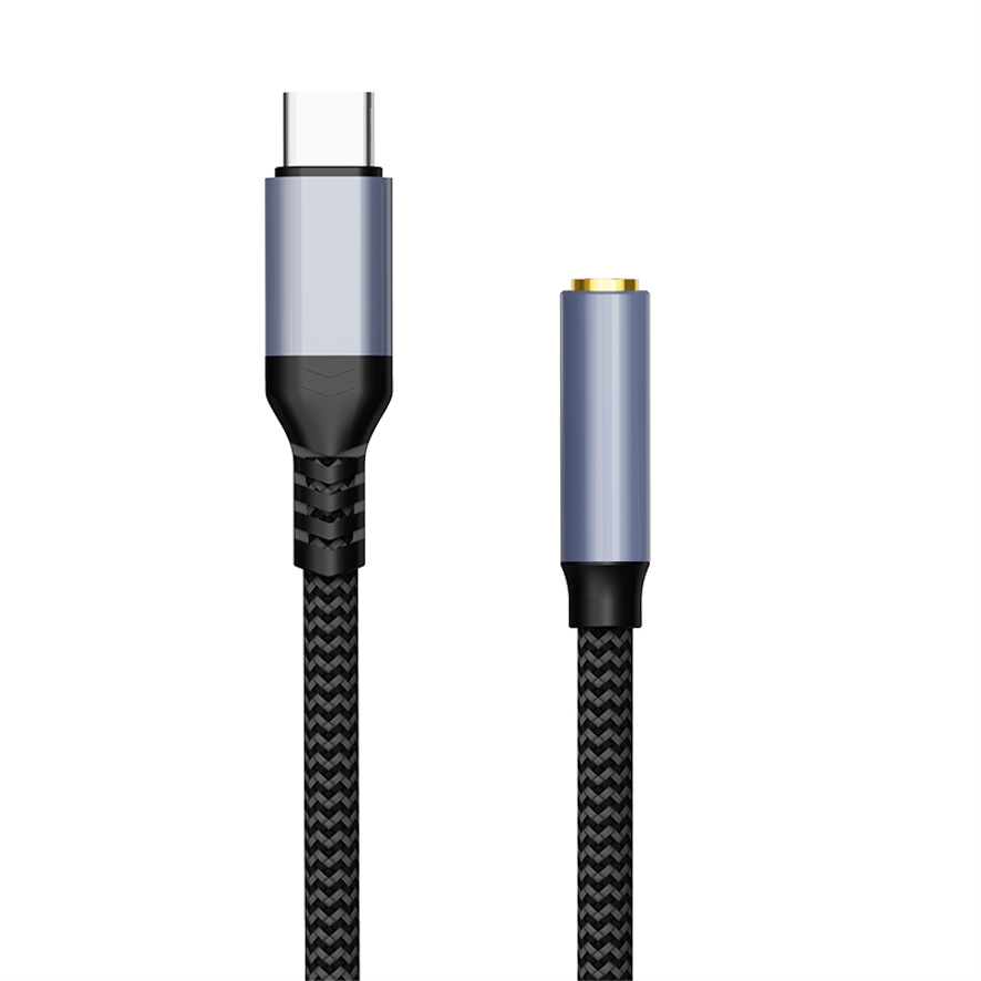 PJ-YC002F USB C to 3.5mm female Audio Aux Jack Cable Type C Adapter to 3.5mm cable