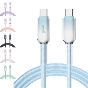 PJ-CC030 NEW C-C Transparent Covering Braided Fast Charging Cable